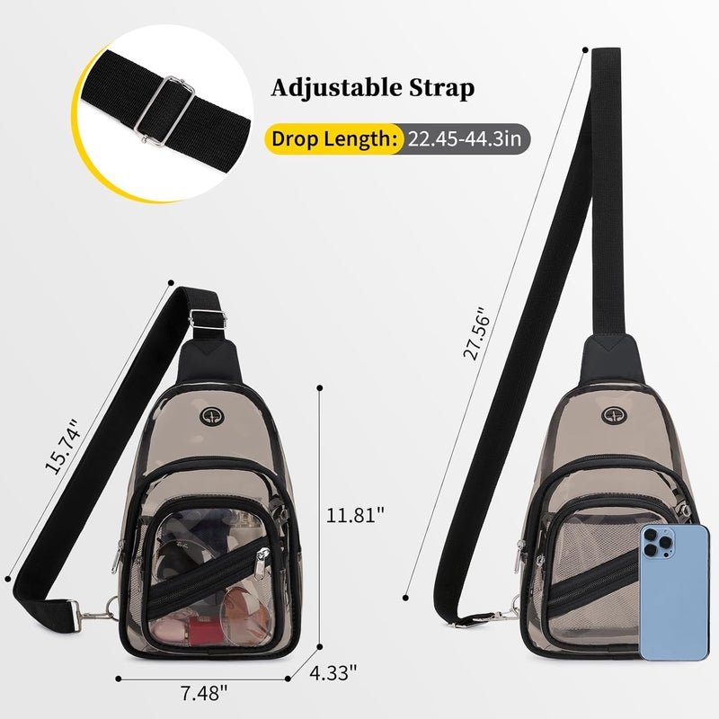 ASKSKY Clear Bag for Stadium Events, Clear Backpack Purse for Women Waterproof PVC Crossbody Fanny Pack for Concert - Image 3